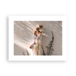 Poster - De zon en het meisje - 40x30 cm