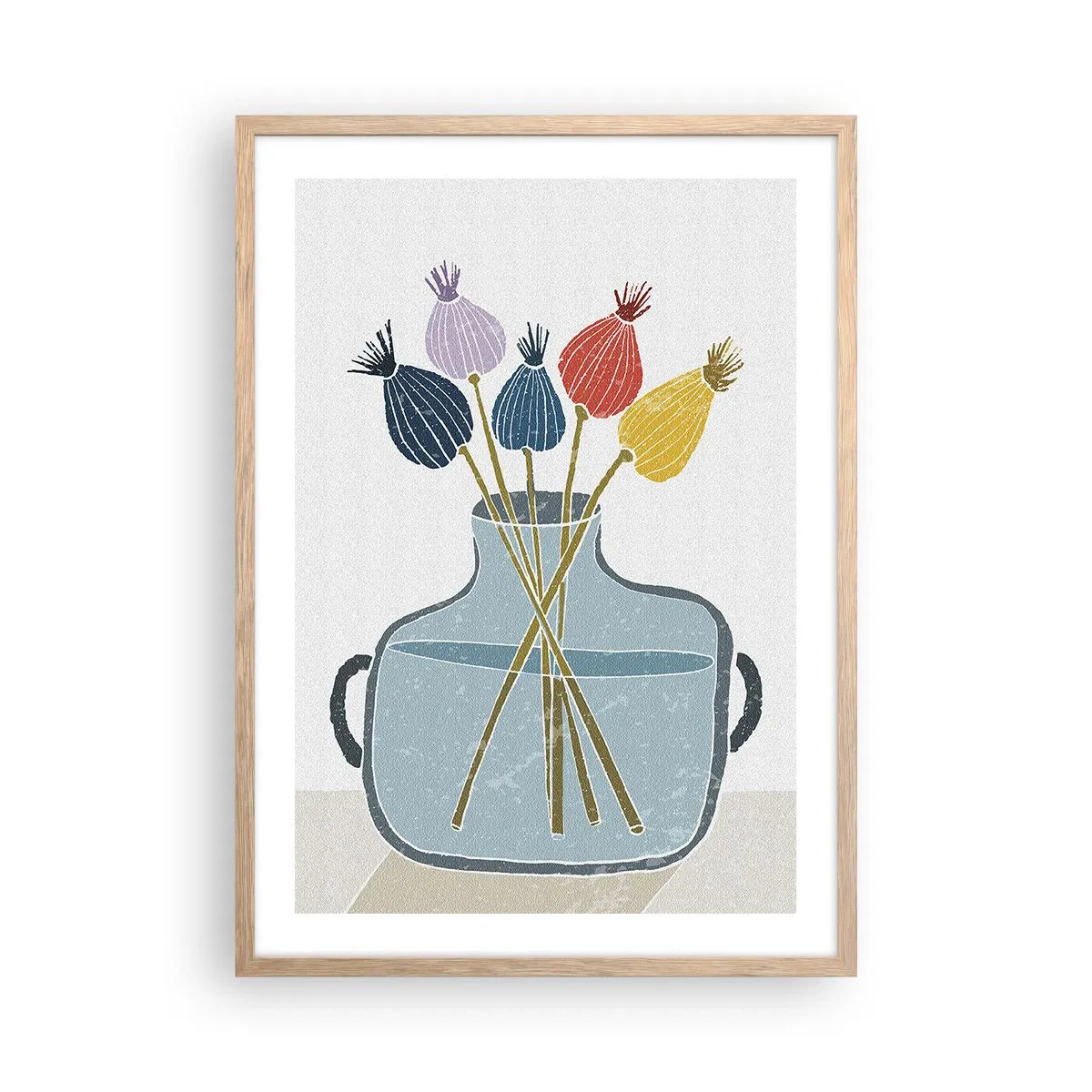 Een poster in een licht eiken lijst - Alsof hij met maanzaad heeft gezaaid - 50x70 cm