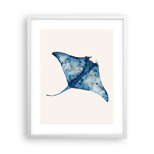 Poster in een witte lijst - Leven in blauw - 40x50 cm