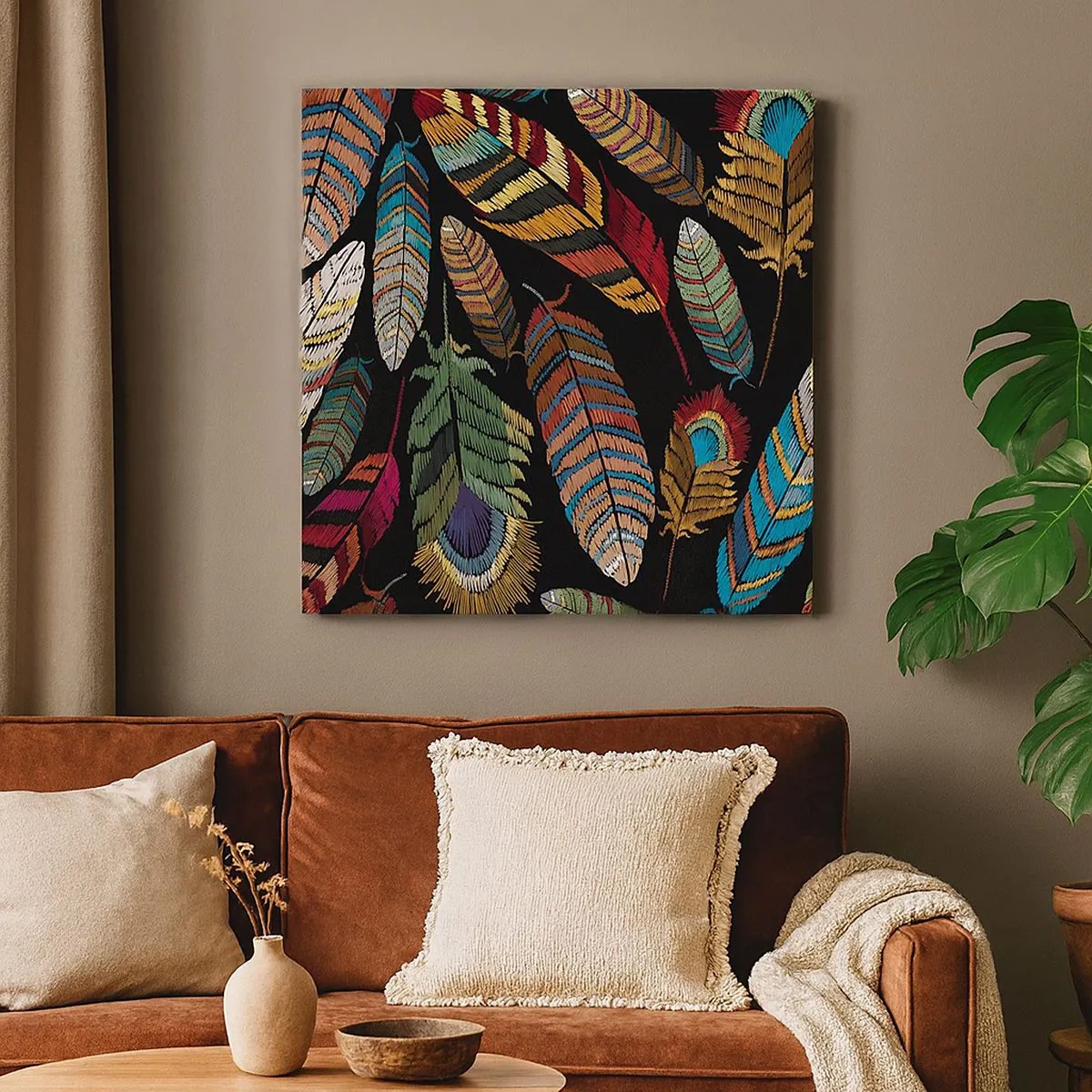 Schilderen op canvas - Het vogelcarnaval - 30x30 cm