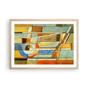 Een poster in een licht eiken lijst - Kubisme op de bouwplaats - 70x50 cm