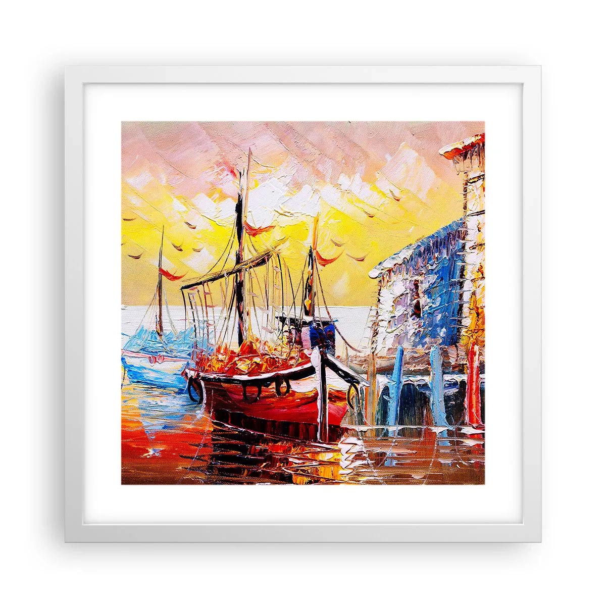 Poster in een witte lijst - Gelukkige terugkeer - 40x40 cm