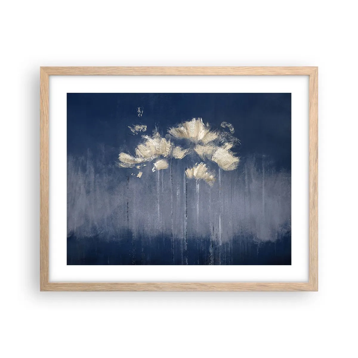Een poster in een licht eiken lijst - Als bloemblaadjes in de wind - 50x40 cm