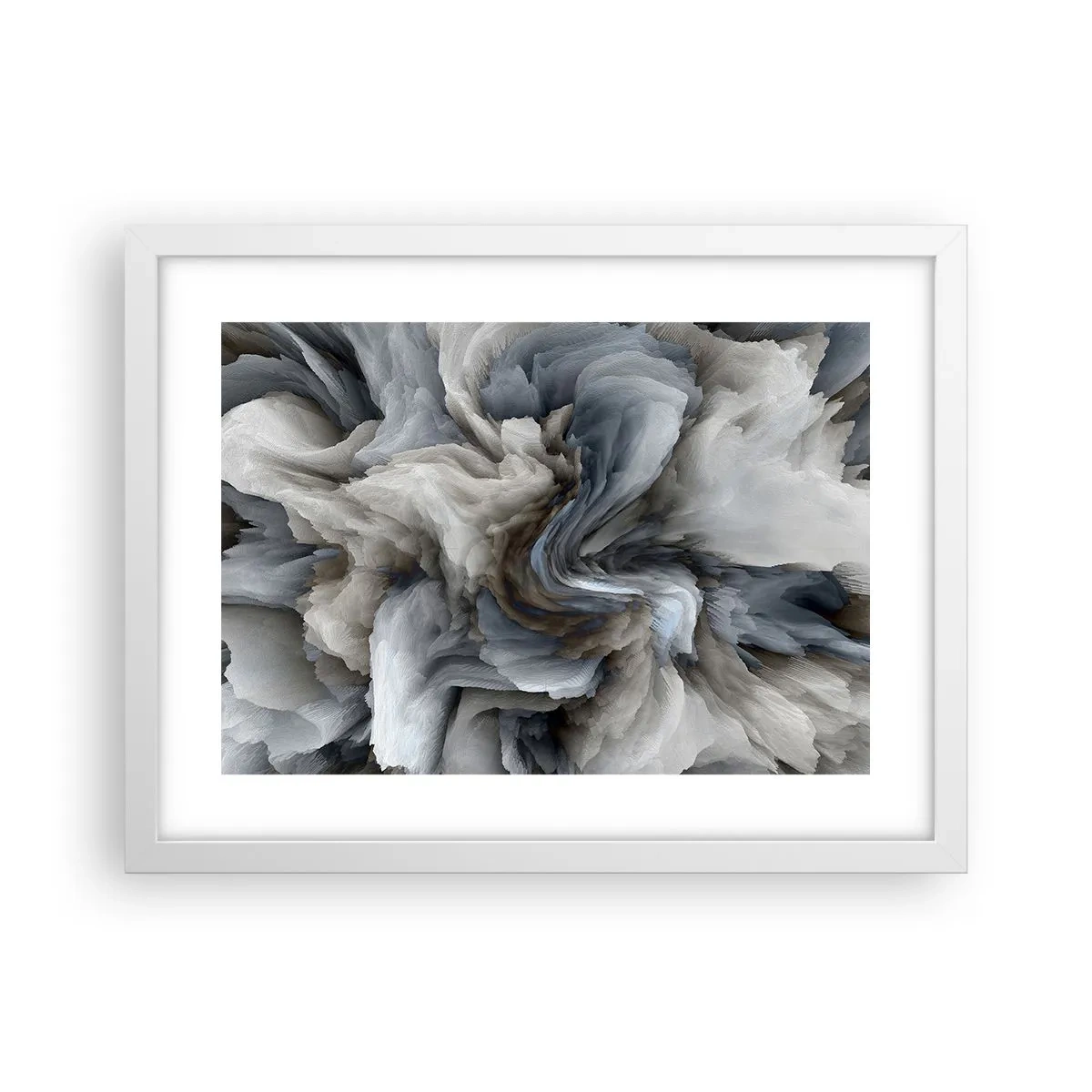 Poster in een witte lijst - Steen en bloem - 40x30 cm