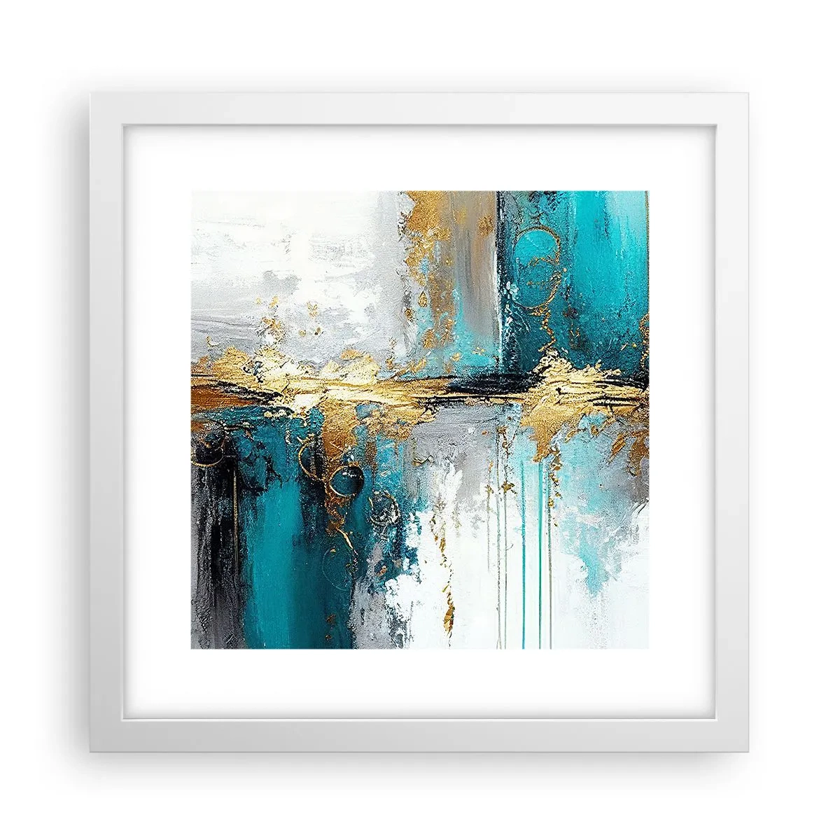 Poster in een witte lijst - Alles vloeit - 30x30 cm