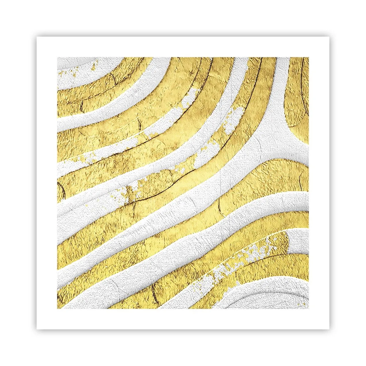 Poster - Compositie in wit en goud - 50x50 cm