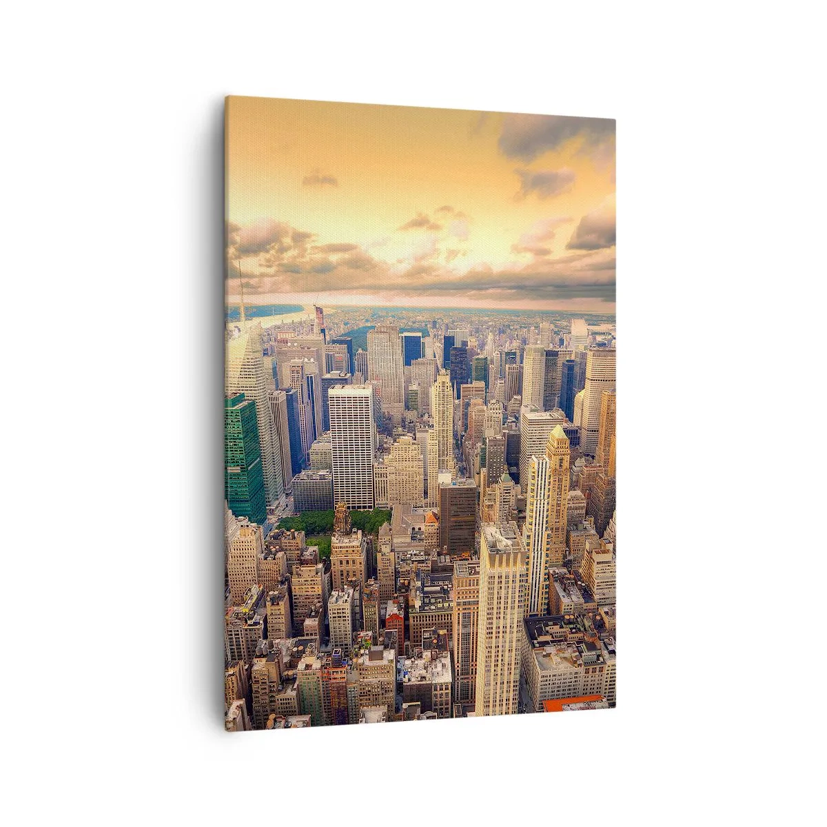Schilderen op canvas - Vergulde metropool - 70x100 cm