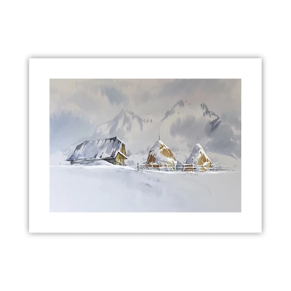 Poster - In een besneeuwde vallei - 40x30 cm