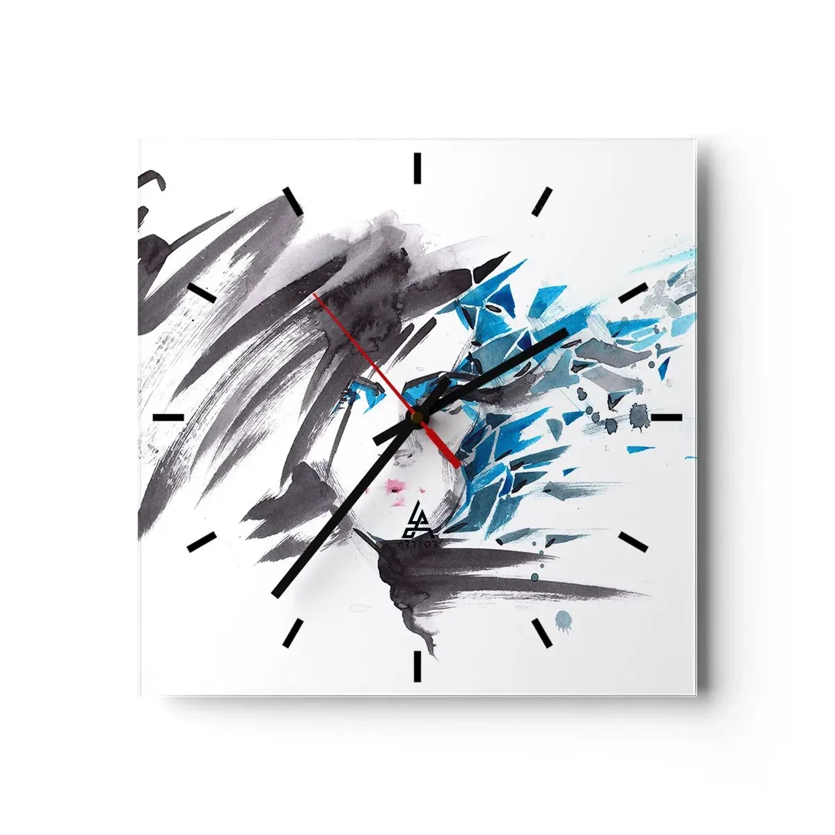 Wandklok - Klok - Sensueel portret in grijs en blauw - 40x40 cm