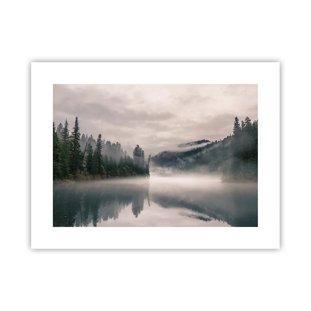 Poster - In reflectie, in de mist - 40x30 cm