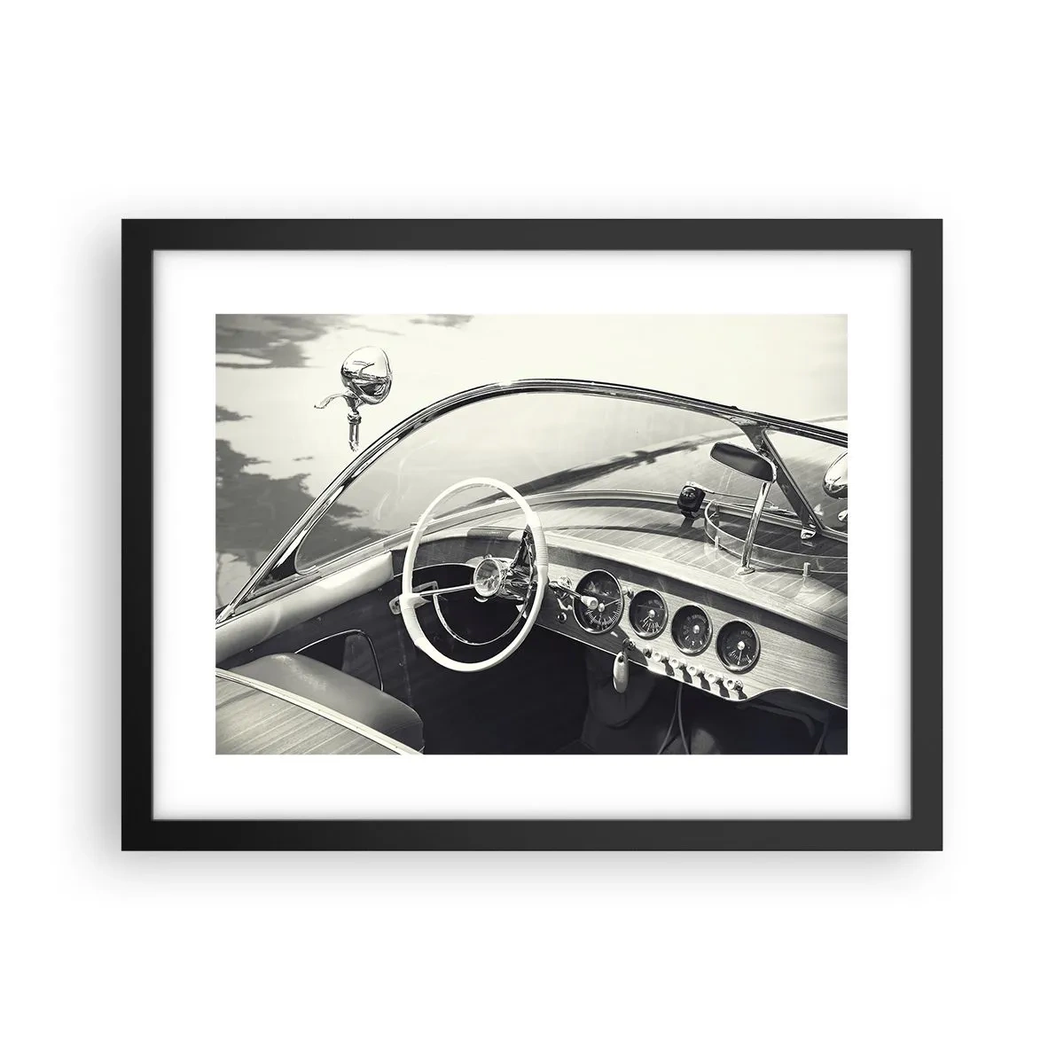 Poster in een zwarte lijst - Weer voor de rijken - 40x30 cm