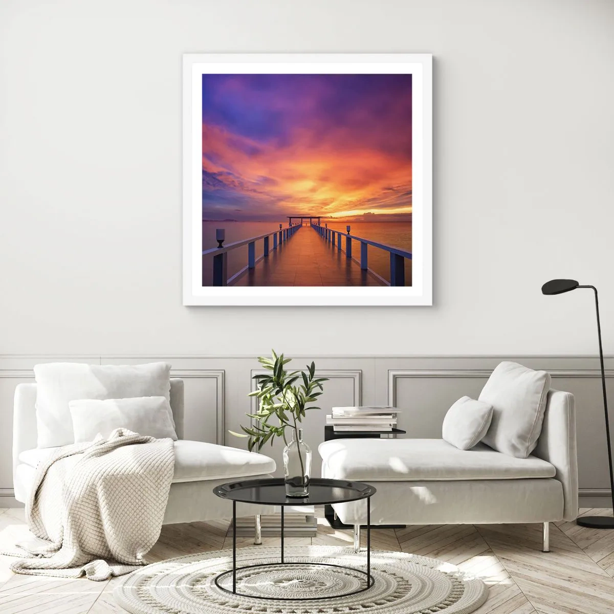 Poster in een witte lijst - Zonder einde - 60x60 cm