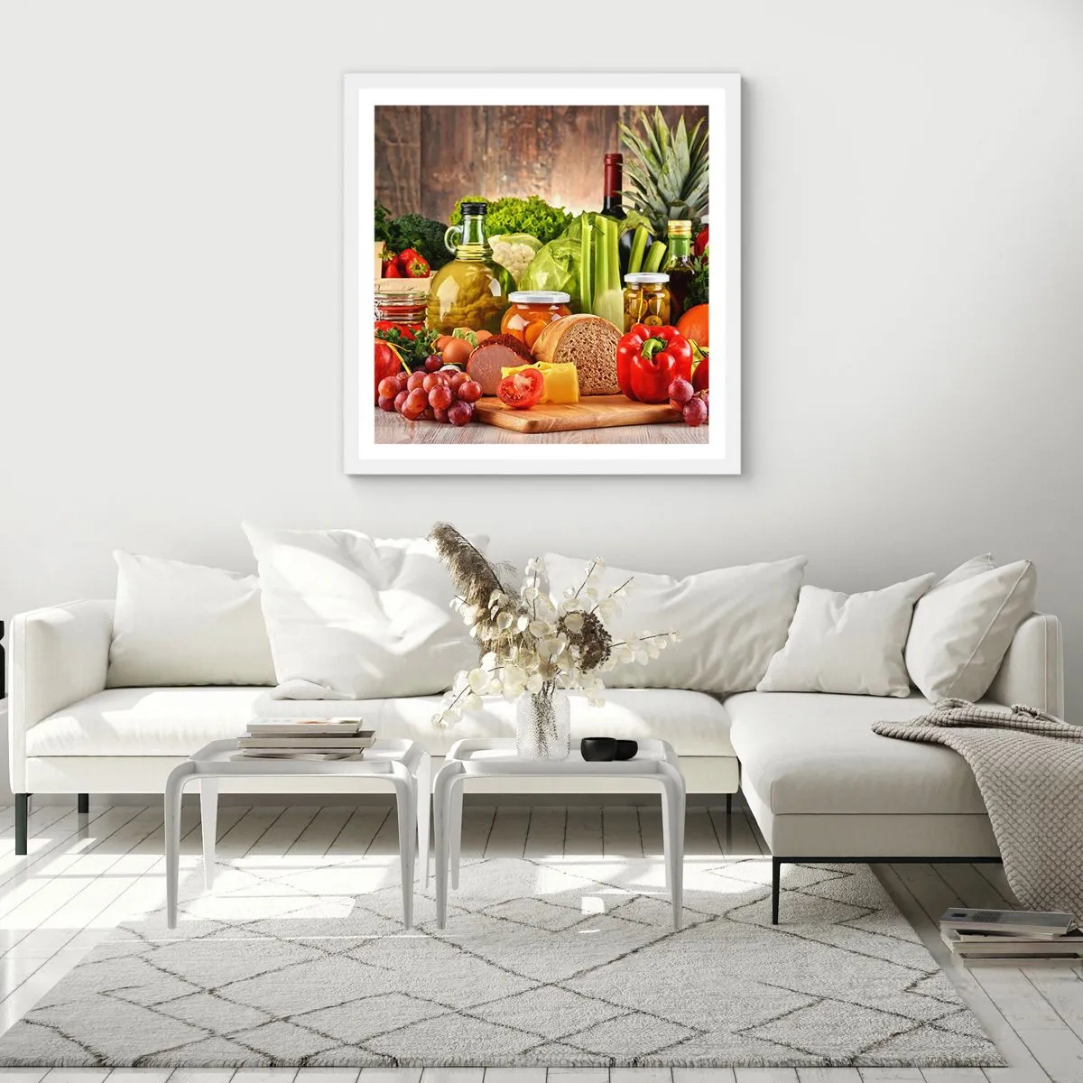 Poster in een witte lijst - Gerookt, gebakken en gemarineerd - 50x50 cm