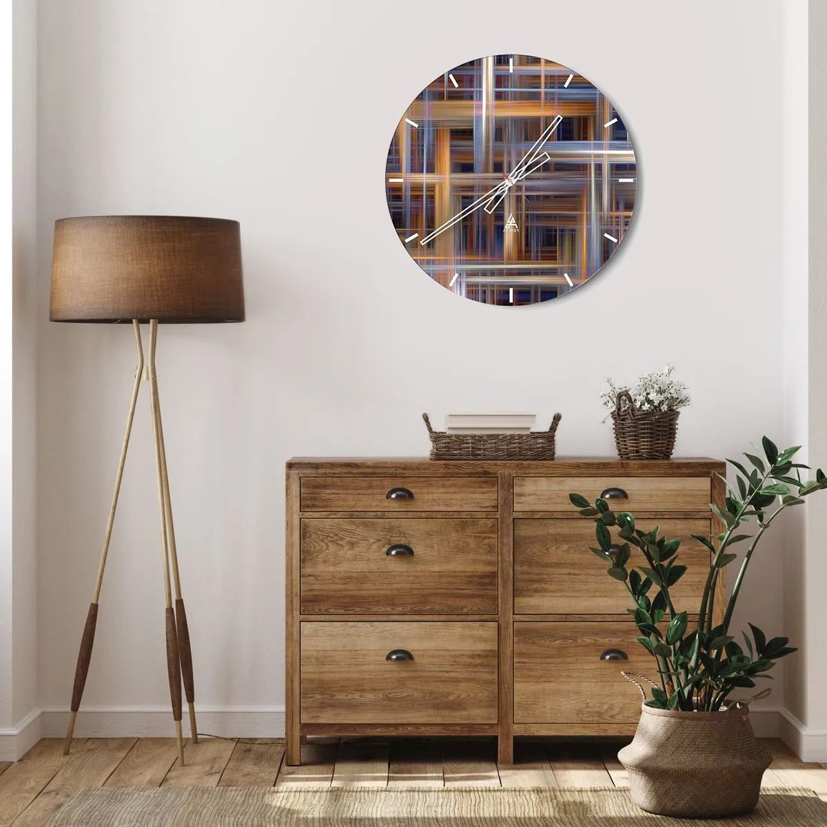 Wandklok - Klok - Geweven van licht - 40x40 cm