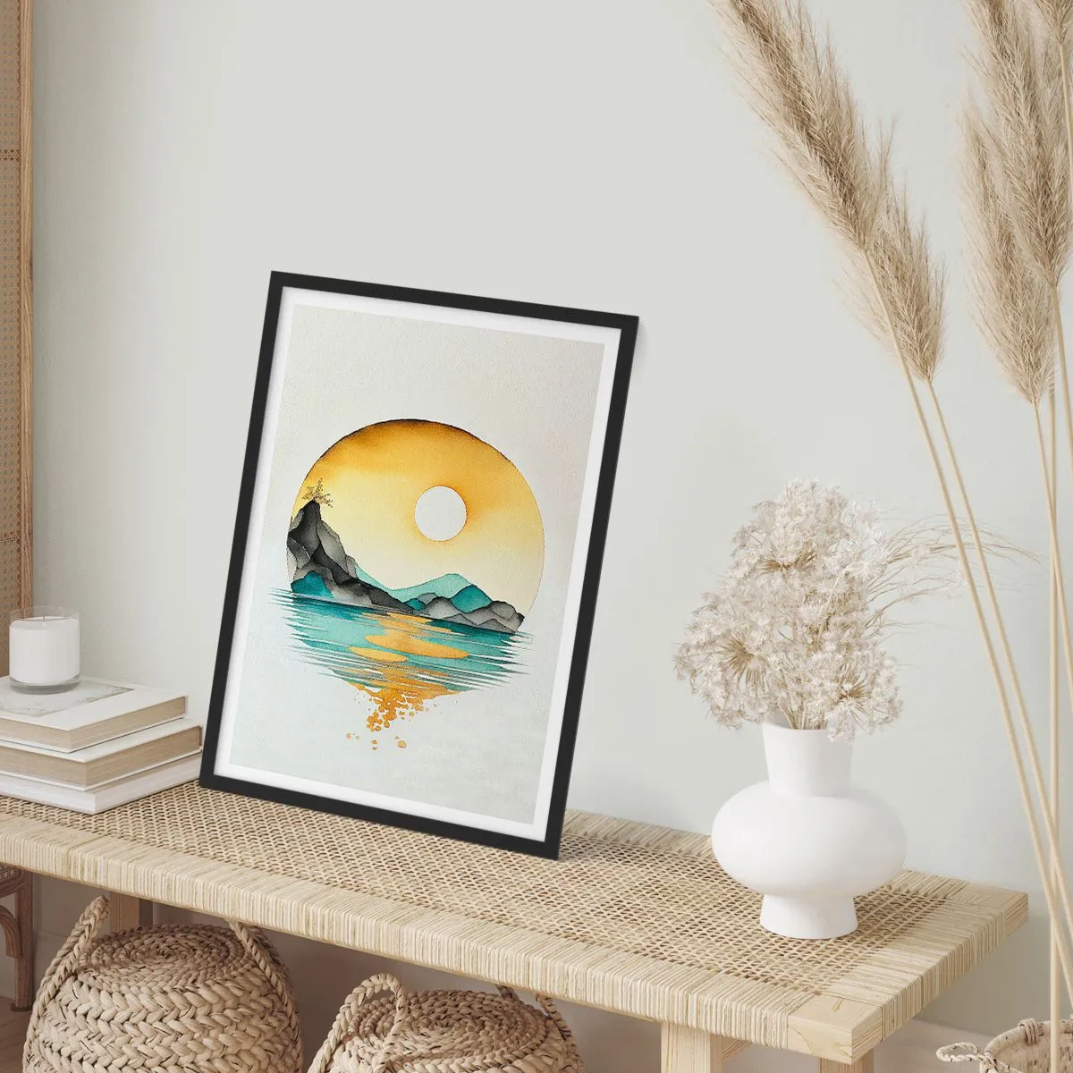 Poster in een zwarte lijst - In de cirkel van schoonheid - 70x100 cm