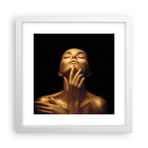 Poster in een witte lijst - Als gouden zijde - 30x30 cm