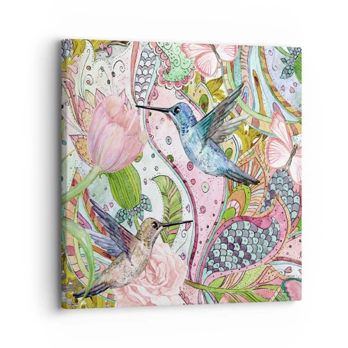 Schilderen op canvas - Verstrikt in wijnstokken - 30x30 cm