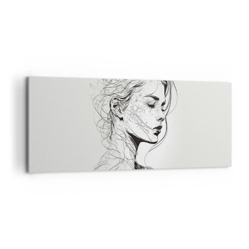 Schilderen op canvas - Portret in gedachten - 100x40 cm