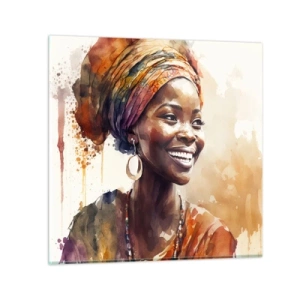 Schilderen op glas - Afrikaanse koningin - 30x30 cm