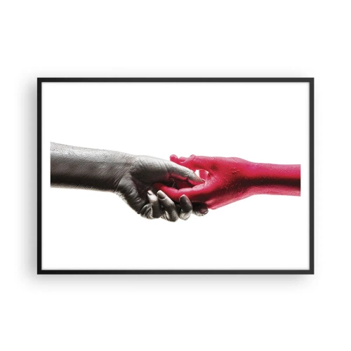 Poster in een zwarte lijst - Samen, hoewel anders - 100x70 cm