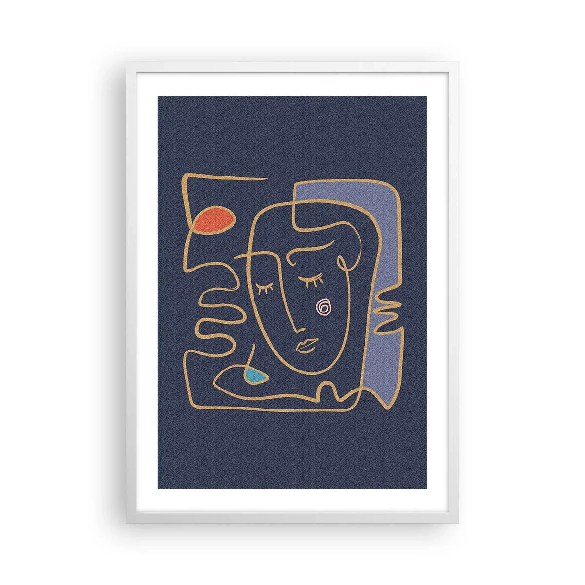 Poster in een witte lijst - In nadenken - 50x70 cm