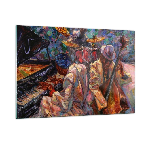 Schilderen op glas - In hetzelfde ritme - 120x80 cm