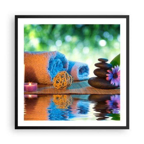 Poster in een zwarte lijst - Tijd voor het lichaam - 60x60 cm