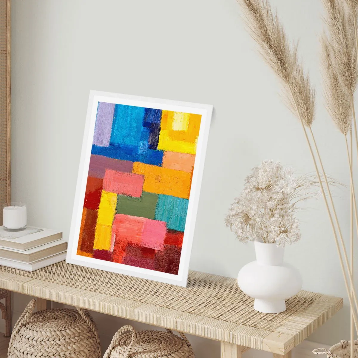 Poster in een witte lijst - Elk is anders, allemaal kleurrijk - 40x50 cm