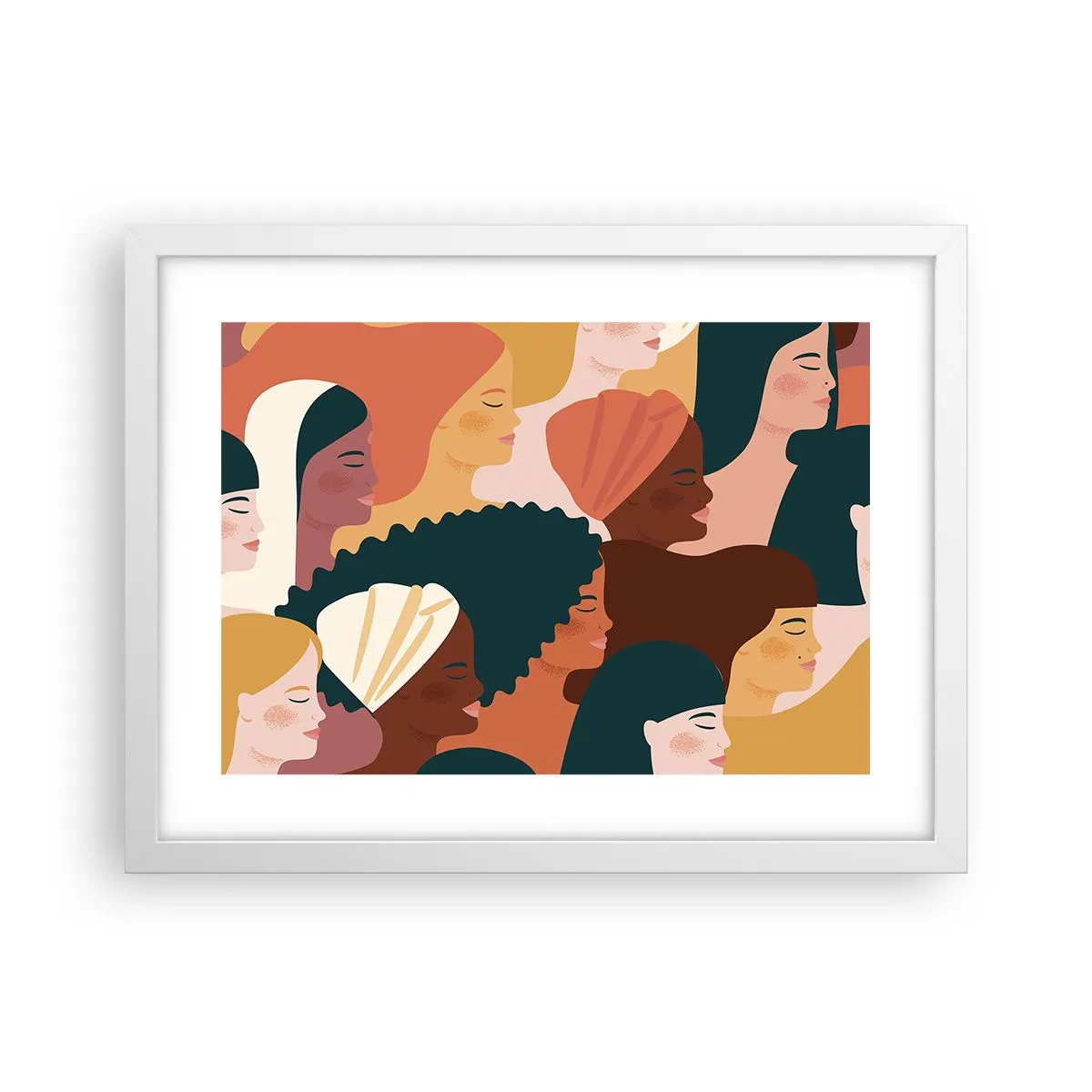 Poster in een witte lijst - Alleen vrouwelijkheid - 40x30 cm