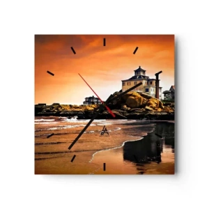 Wandklok - Klok - Westkust elegantie - 30x30 cm