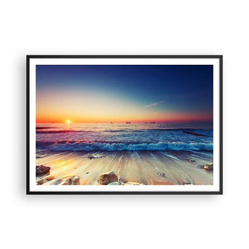 Poster in een zwarte lijst - Hoe zit het met de horizon? - 100x70 cm