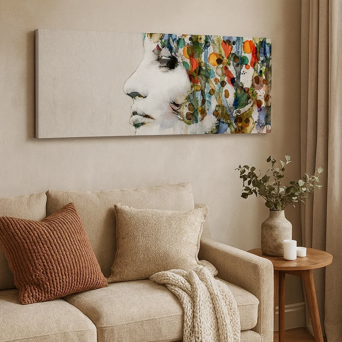 Schilderen op canvas - Ze kwam uit het grijs - 30x30 cm