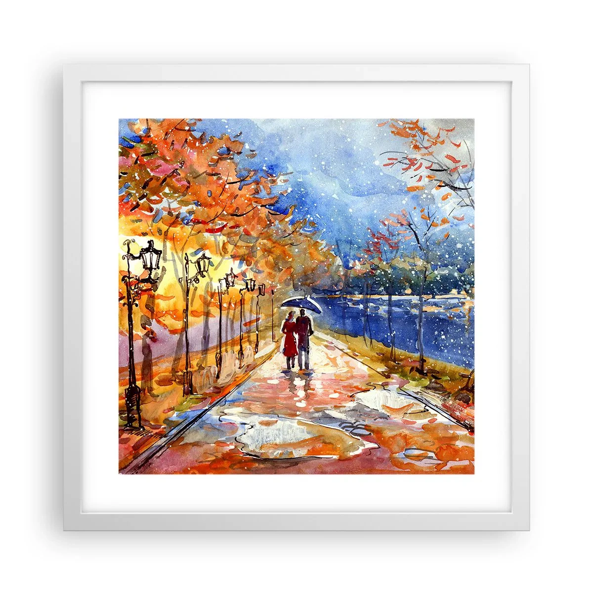 Poster in een witte lijst - Samen tot de grens van de tijd - 40x40 cm