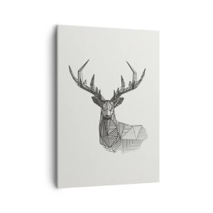 Schilderen op canvas - Een hert in kubistische stijl - 50x70 cm