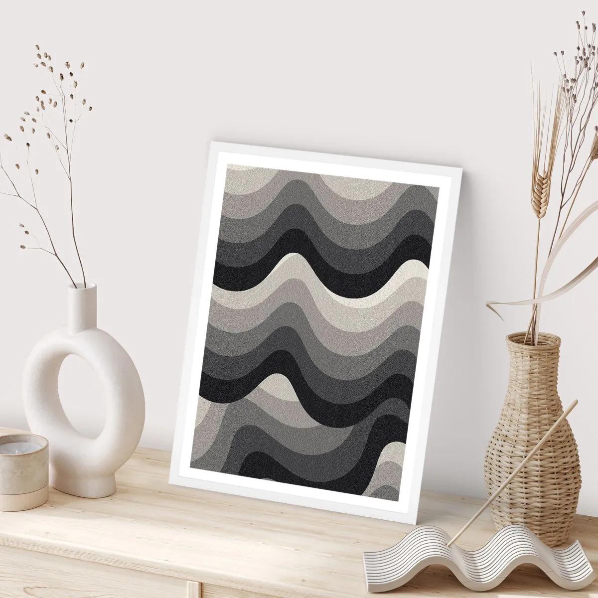 Poster in een witte lijst - Golf na golf - 30x40 cm