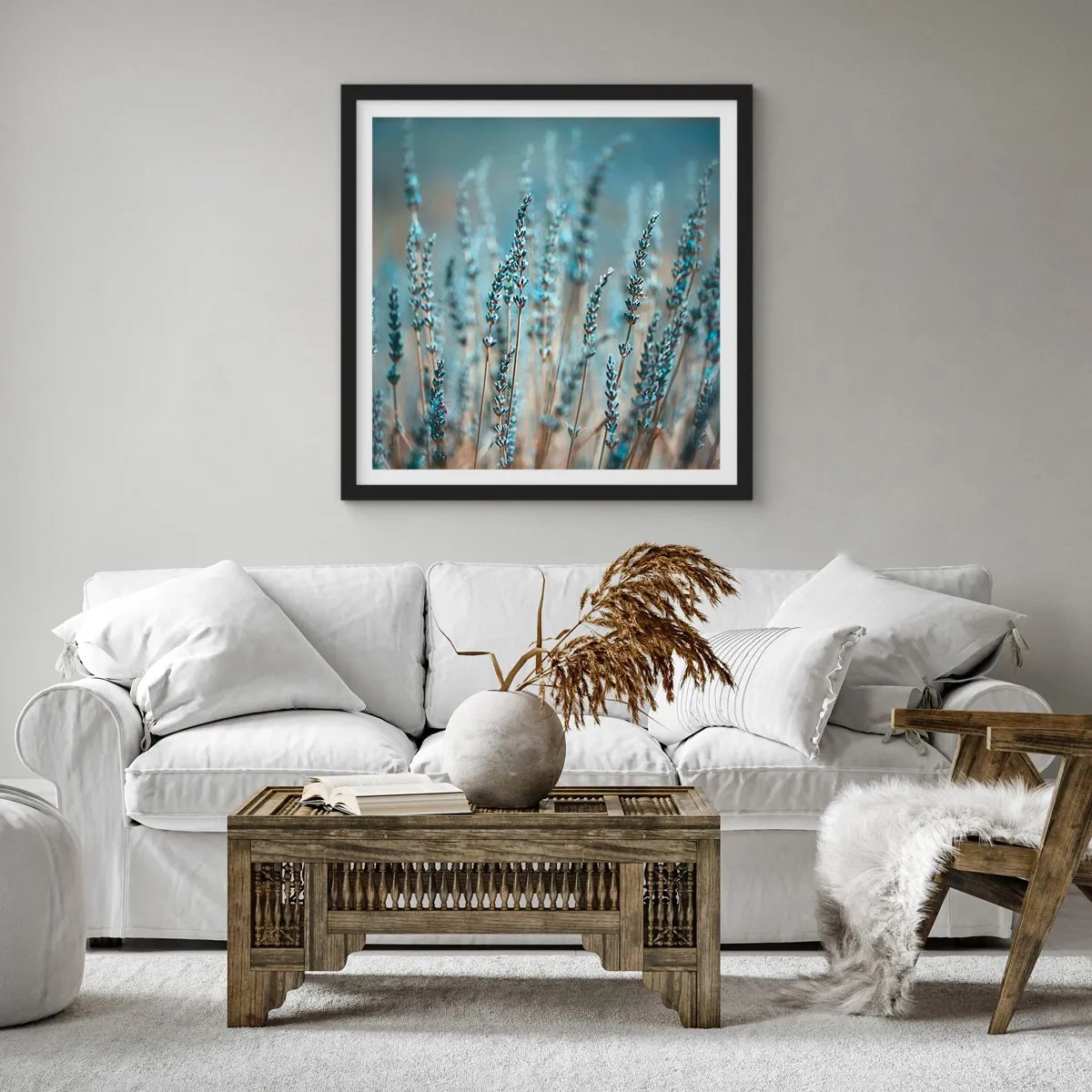 Poster in een zwarte lijst - Geurig korenveld - 30x30 cm