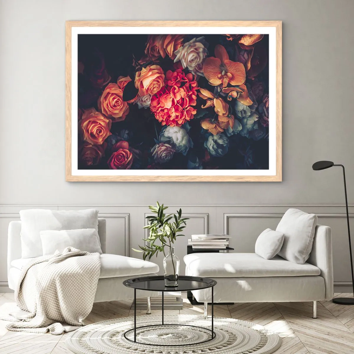Een poster in een licht eiken lijst - Zoals bij de Hollandse meesters - 100x70 cm