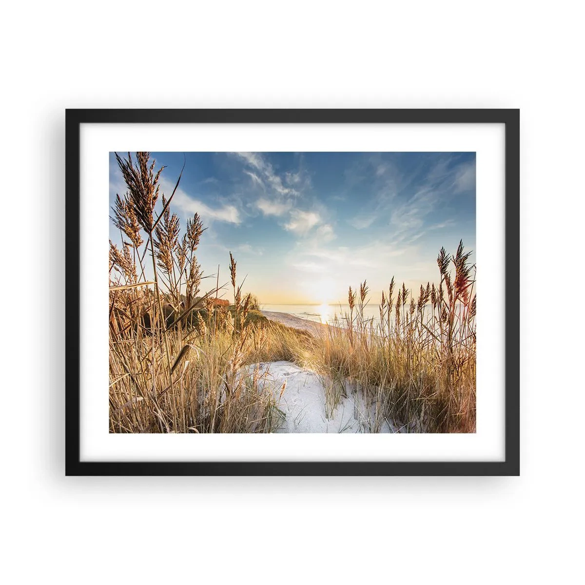 Poster in een zwarte lijst - Noord strand - 50x40 cm