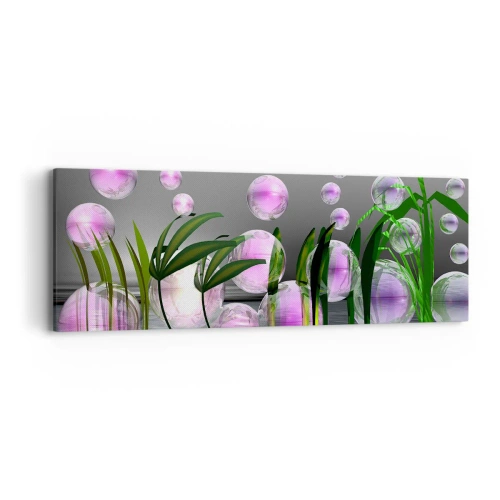 Schilderen op canvas - Een reflecterende compositie van lichtheid en leven - 90x30 cm