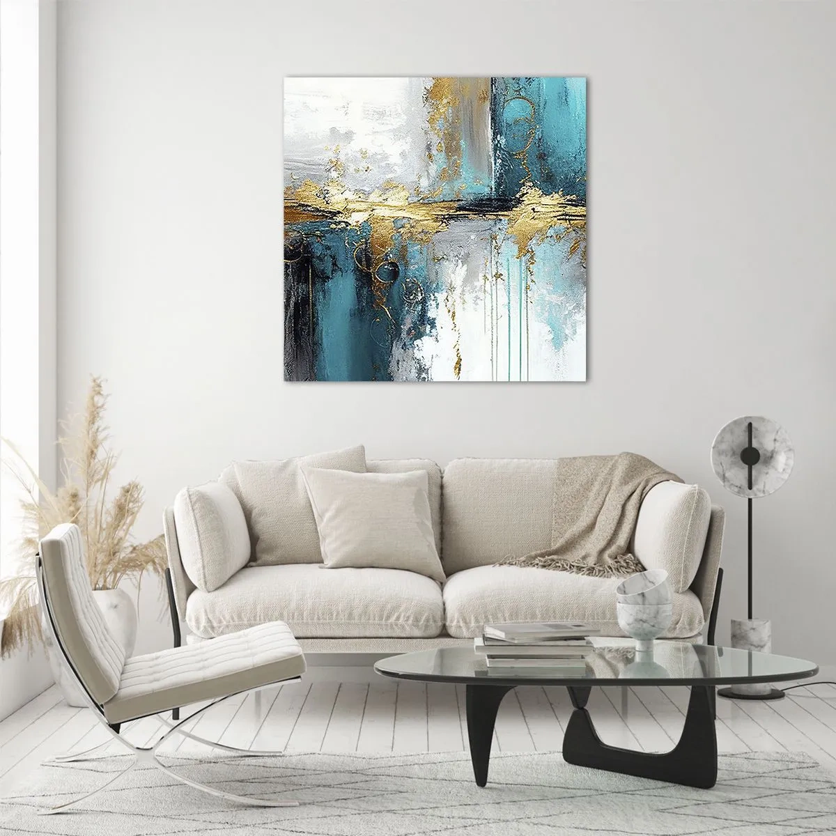 Schilderen op glas - Alles vloeit - 50x50 cm