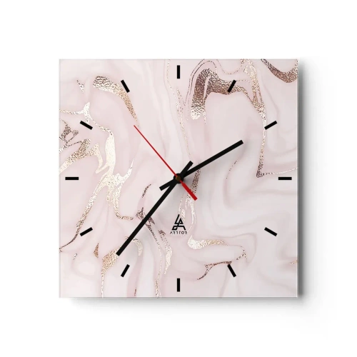 Wandklok - Klok - In een roze sjaal - 30x30 cm