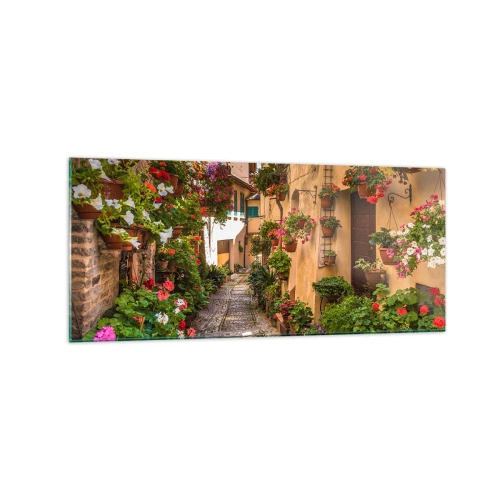 Schilderen op glas - Italiaans zijstraatje - 120x50 cm