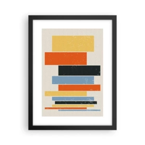 Poster in een zwarte lijst - Muzieknotatie - 30x40 cm