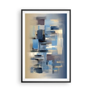Poster in een zwarte lijst - Blauwe constructie - 61x91 cm
