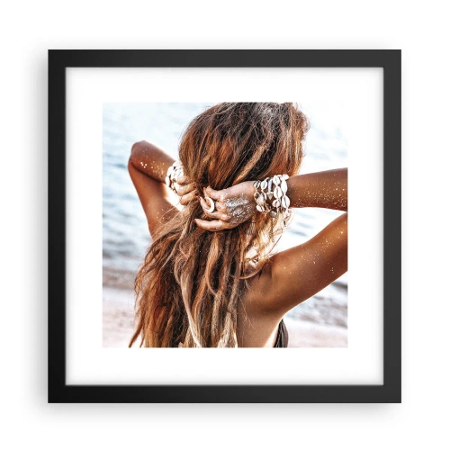 Poster in een zwarte lijst - Een zusje van water en zon - 30x30 cm