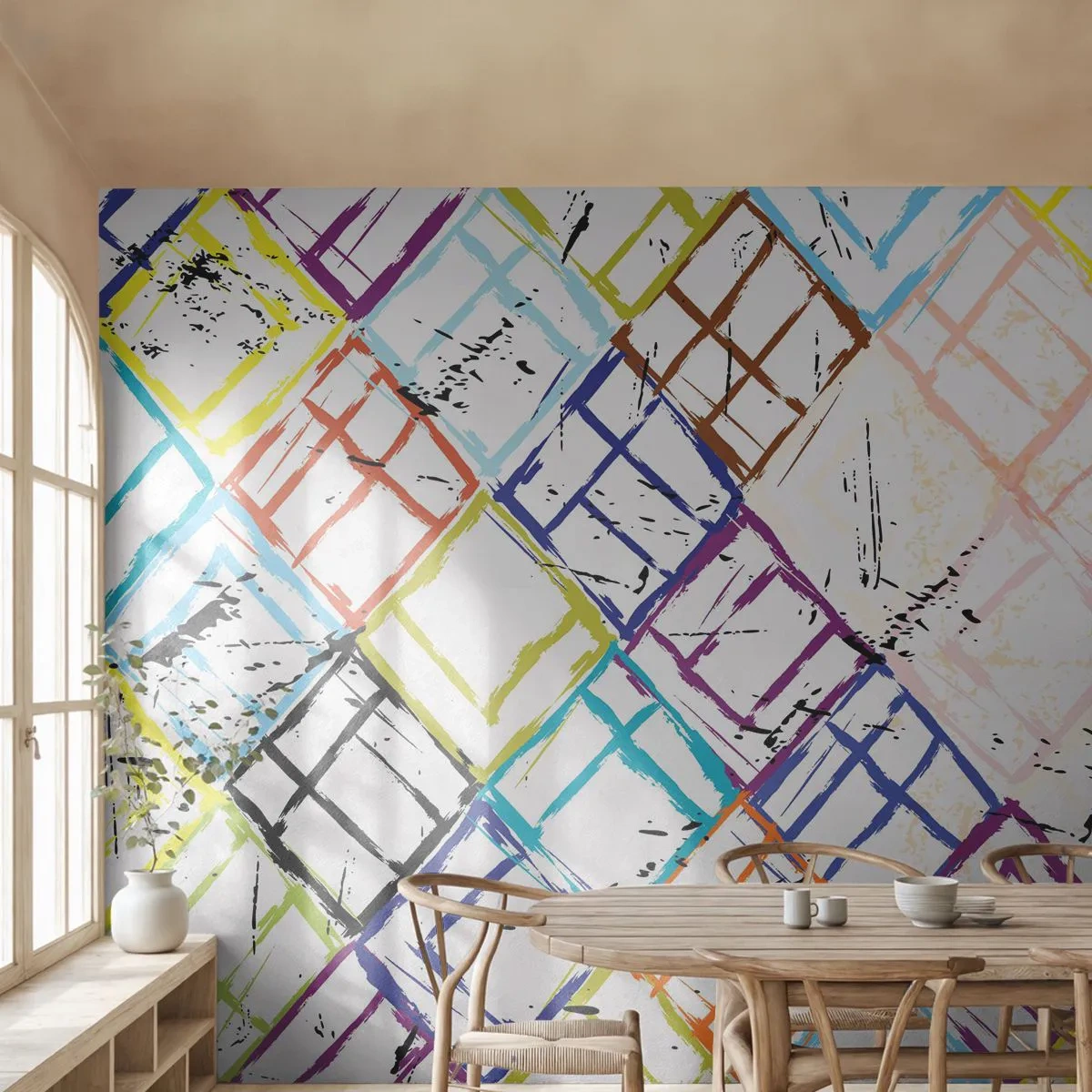 Fotobehang Standard Eco - Cellen te huur - Abstractie, Deel, Modern patroon - 450x315 cm