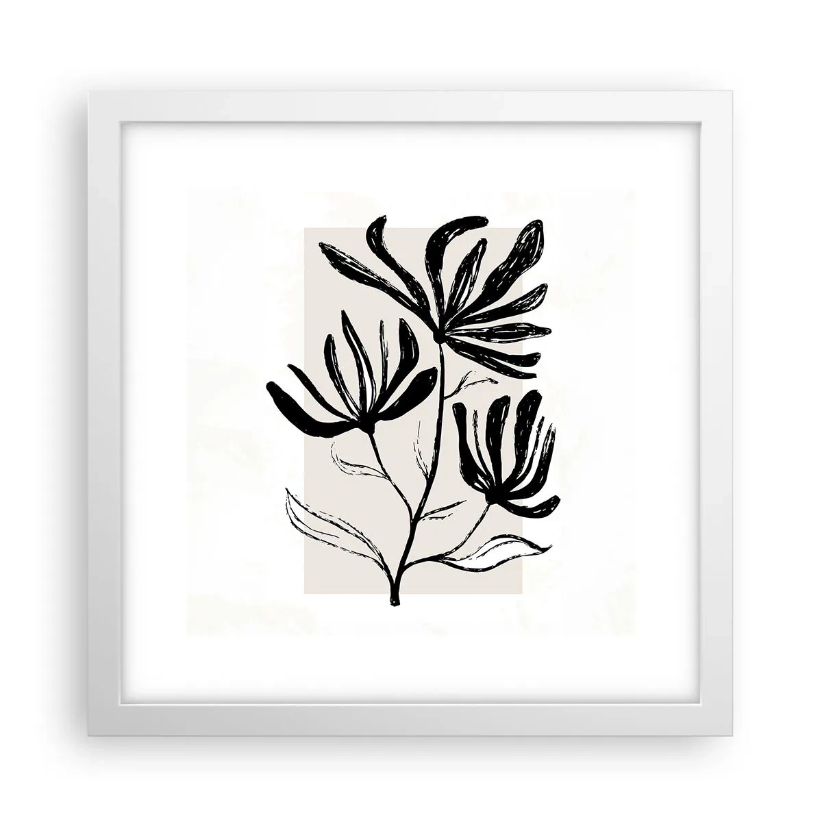 Poster in een witte lijst - Schets voor het herbarium - 30x30 cm