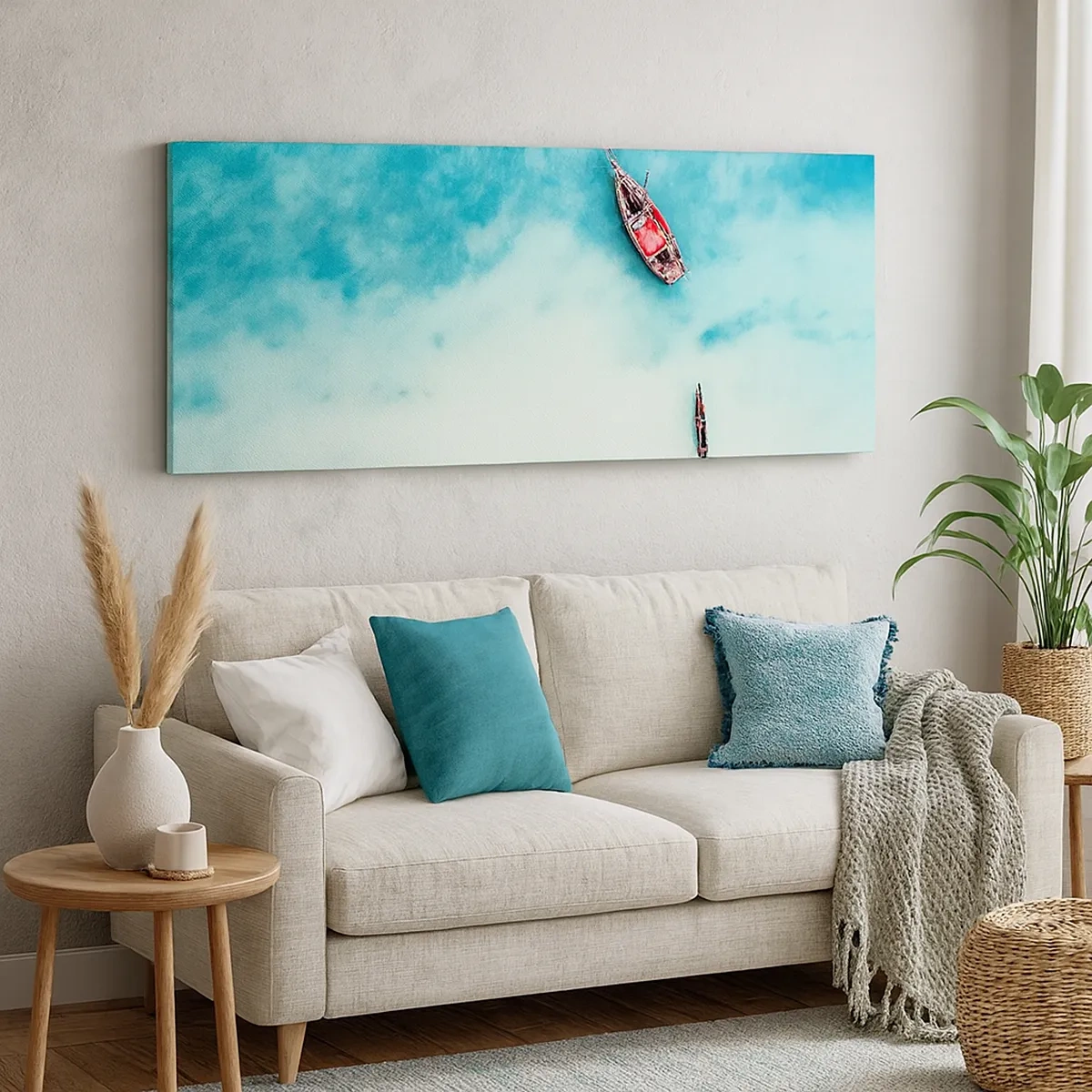 Schilderen op canvas - Want op de stranden van Zanzibar, wanneer het teveel aan water ... - 30x30 cm