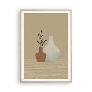 Een poster in een licht eiken lijst - De vaas en zijn idee - 70x100 cm