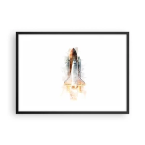 Poster in een zwarte lijst - Ontdekkingsreizigers, aan de slag - 70x50 cm